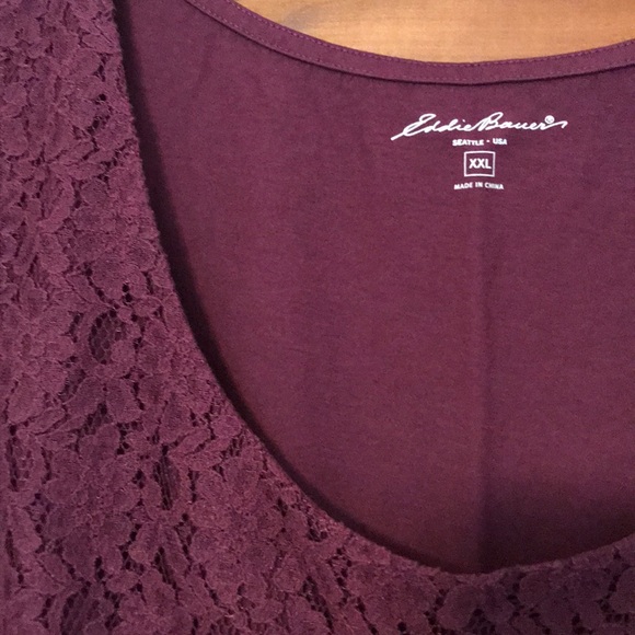 Eddie Bauer, Lace Front, Sleeveless, Purple - Picture 3 of 3